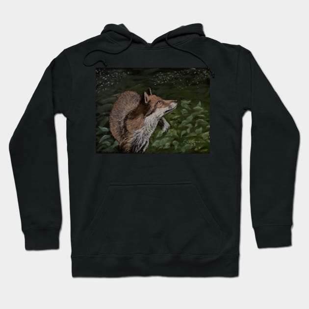 Red Fox at Night Hoodie by Bill Cameron Fine Art
